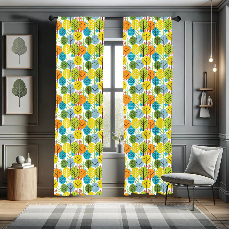 Semi-Sheer Rod Pocket Curtain Panels, 28" x 95"