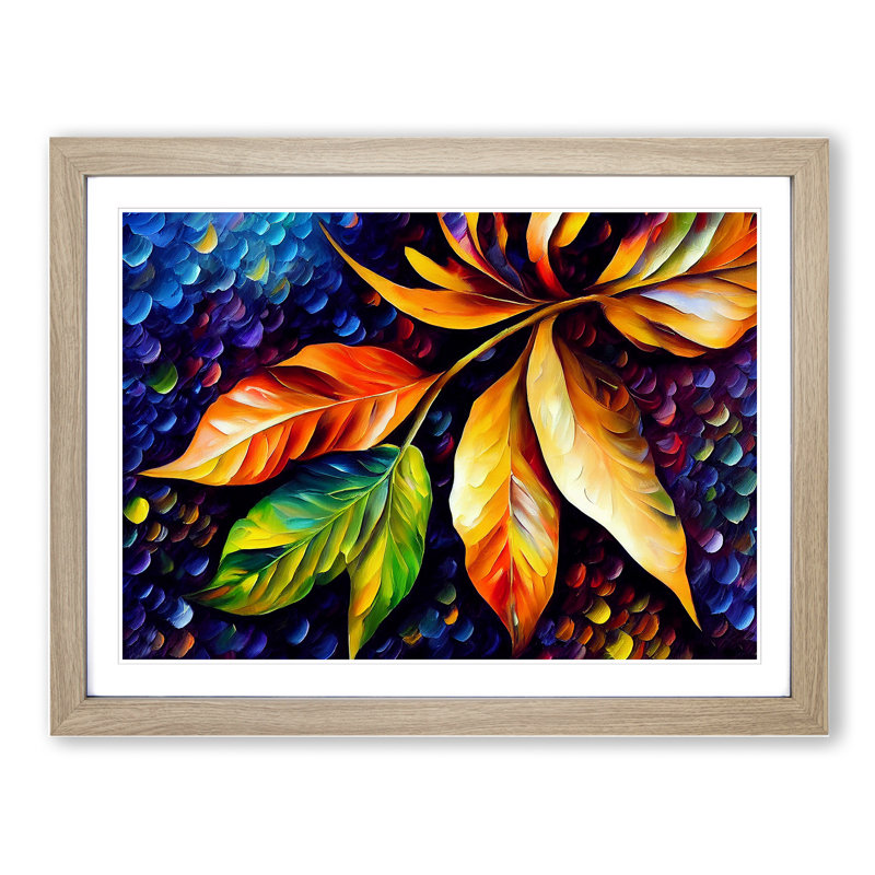 Glimmering Leaf Vol.4 - Framed Print, 46cm H x 64cm W x 2cm D, Oak