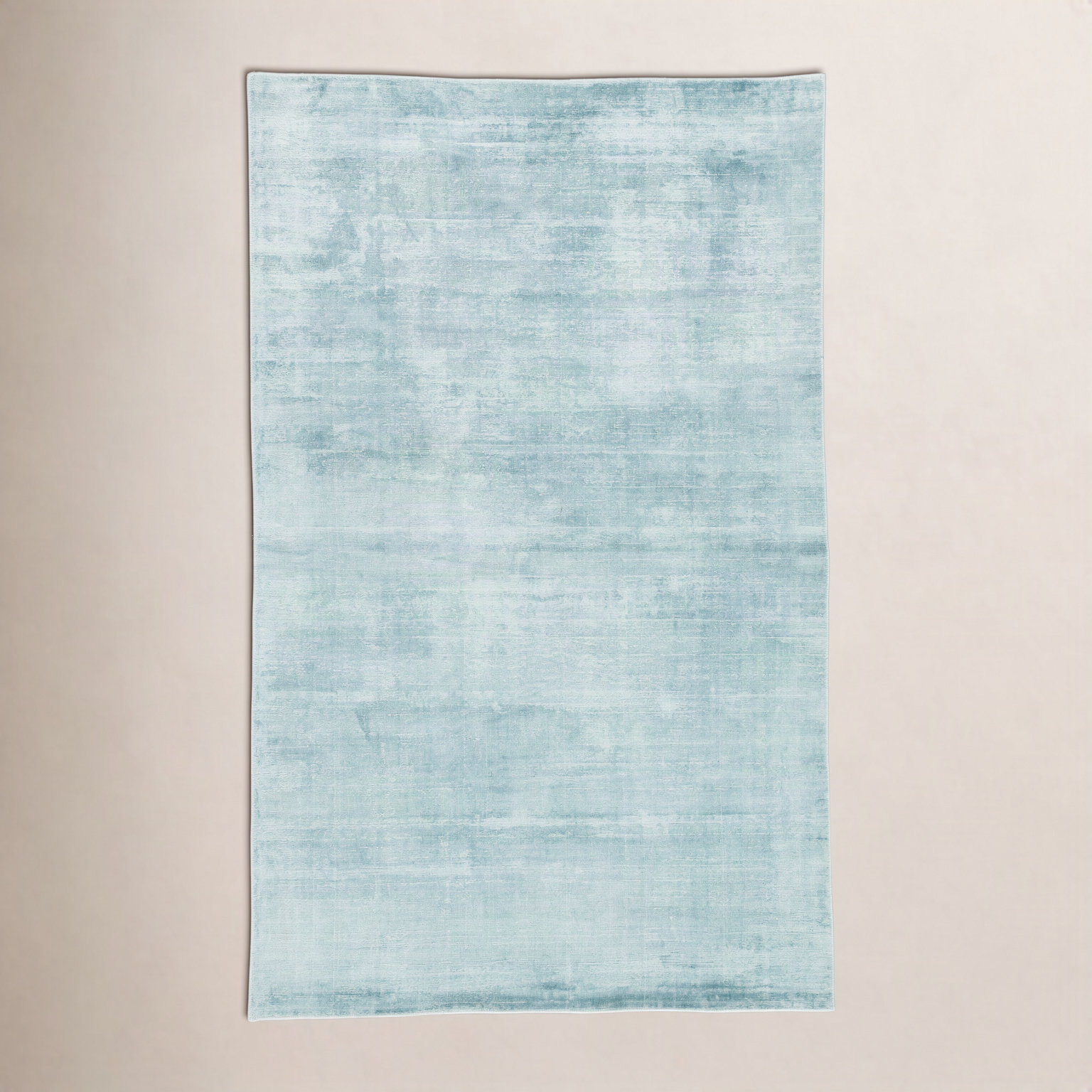 Owens Aqua Blue Hand-Loomed Wool Rug, Rectangle 9' x 12'