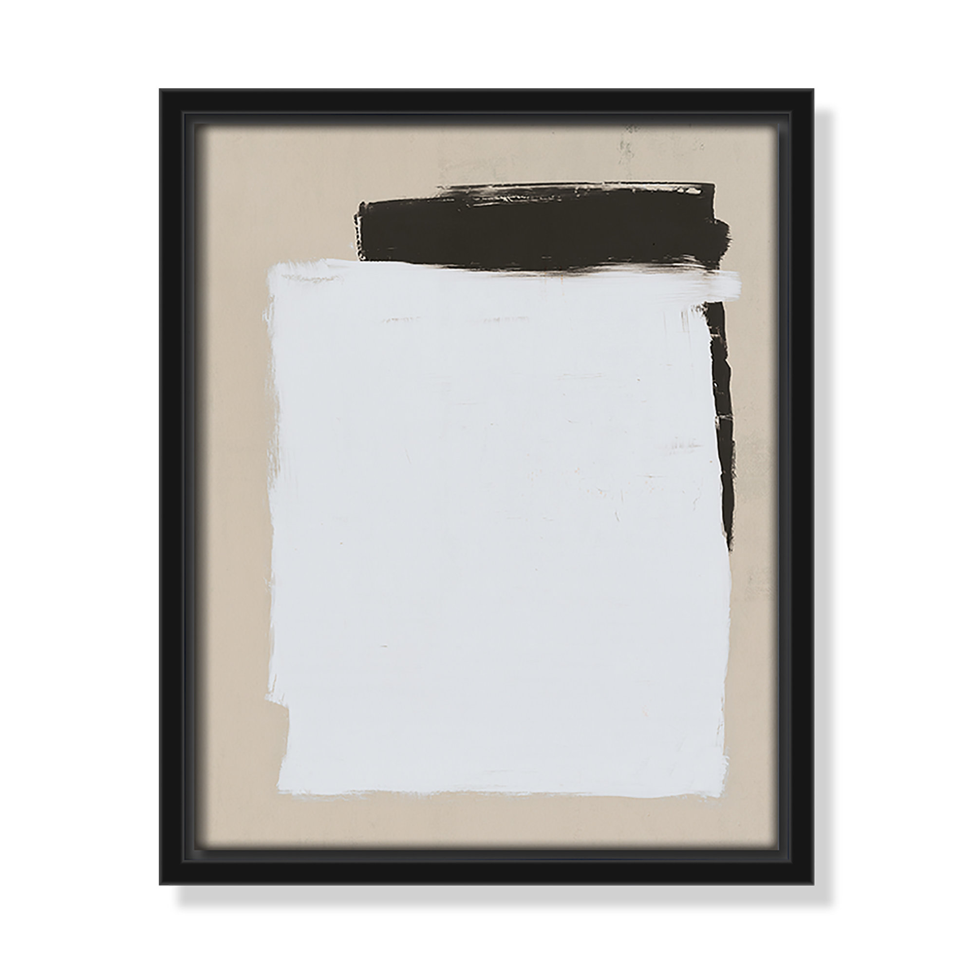 Two Mirrors, 11.5" H x 9.5" W, Black, Framed Canvas