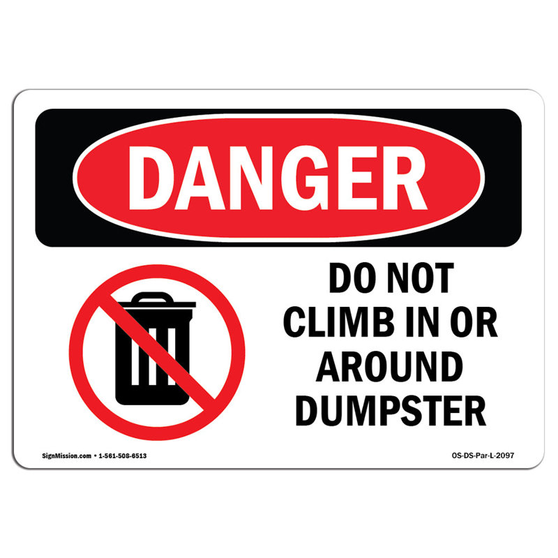 Danger Sign, 18" H x 24" W x 0.1" D