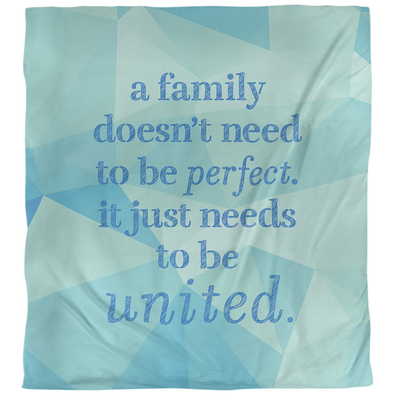 Housse de couette simple family love quot, Housse de couette pour très grand lit, Bleu zircon