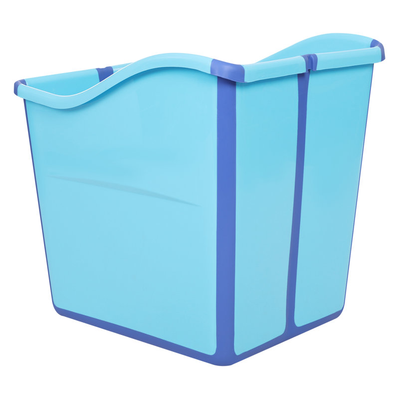 Foldable Bathtub, Blue, 21.65" H x 18.5" W x 21.26" D