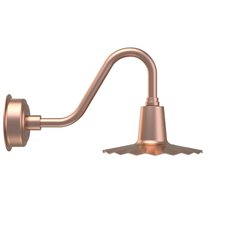 Luminaire de grange d’extérieur à del Iris, H 7,5 po x l 12 po x P 12 po, Cuivre uni