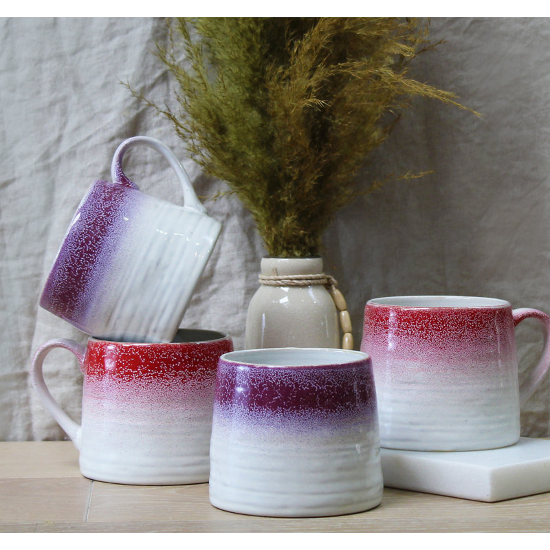 Ombre Speckle Glazed Mug, Purple/Grey
