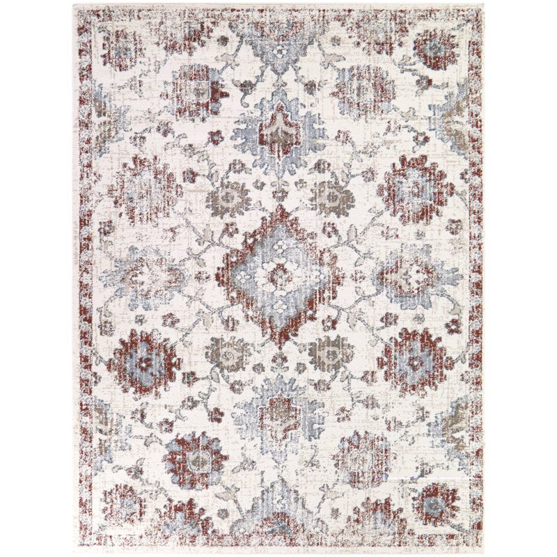 Tapis rouille / bleu Palacios, 6'7" x 9'
