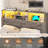 Queen Bed Frame with Spacious Storage Headboard and 4 Drawers Farmhouse LED Metal Platform Bed with Charging Station No Boxing Need-370782390-400191143