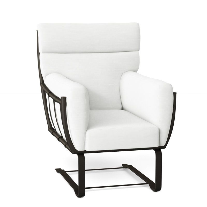 Majorca Patio Chair with Cushions, Dove Sunbrella® Linen, No Welt