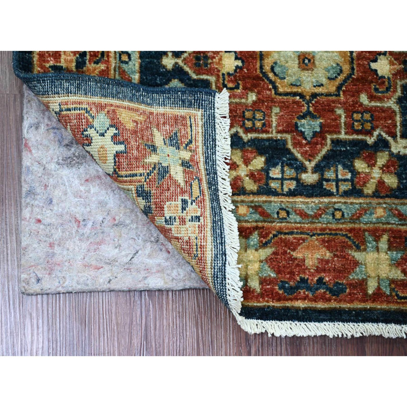 Tapis de couloir bleu en laine noué à la main 2 pi 7 po x 8 pi Yale Peshawar Karjihooz 01CC6A11716A4CB08AF5889574F1EE4B