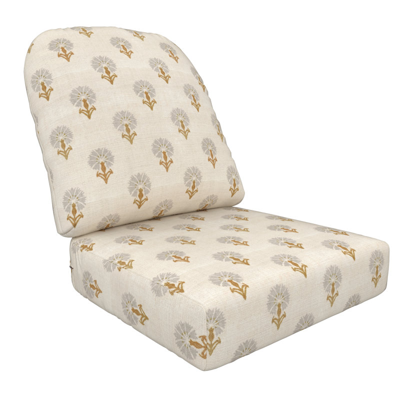 Amala Sunbrella® Outdoor Lounge Chair Seat/Back Cushion, Sunbrella Mira Seasalt