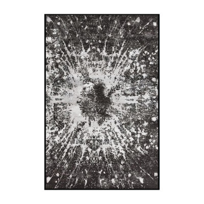 Tapis noir / blanc à motif abstrait Burtonsville