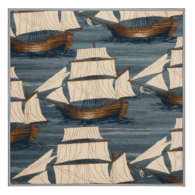  Washable Sailing ships Nautical Area Rug
