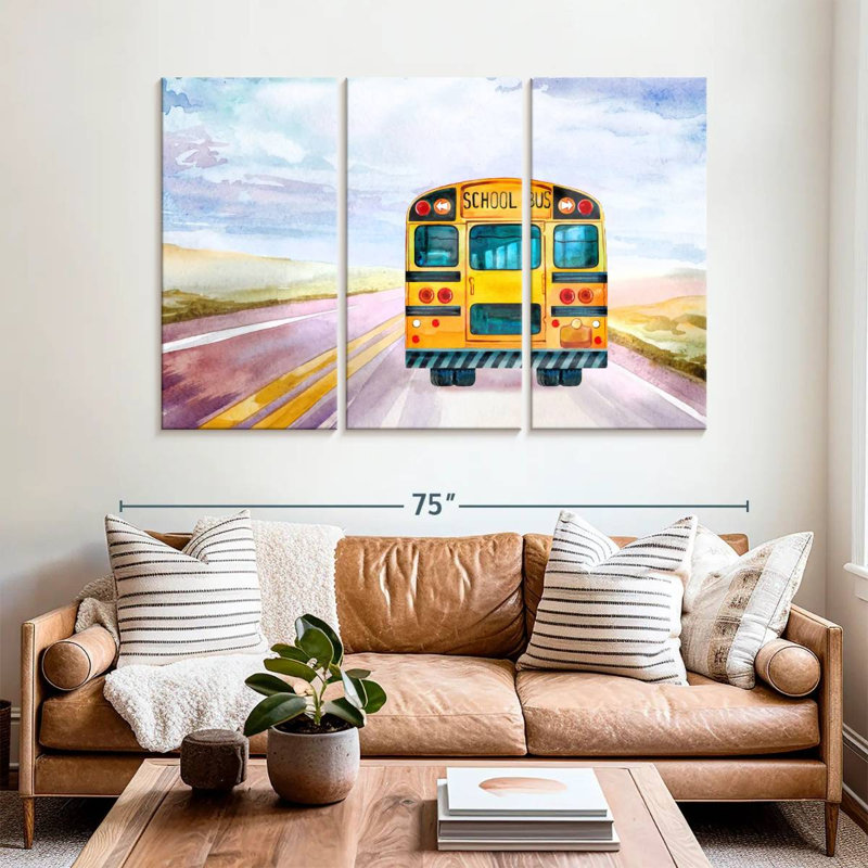 Mehar Yellow School Bus, 42" H x 65" W