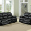 Canapé inclinable double confortable en cuir retravaillé, structure en bois massif pour la détente du salon-730942005