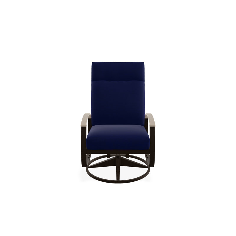 Belle Isle Outdoor Swivel Lounge Chair, Mineral Blue, Desert P60, Textured Kona