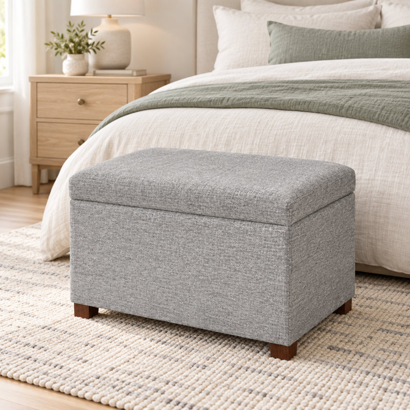 Banc de rangement avec repose-pieds 24 po, Gris