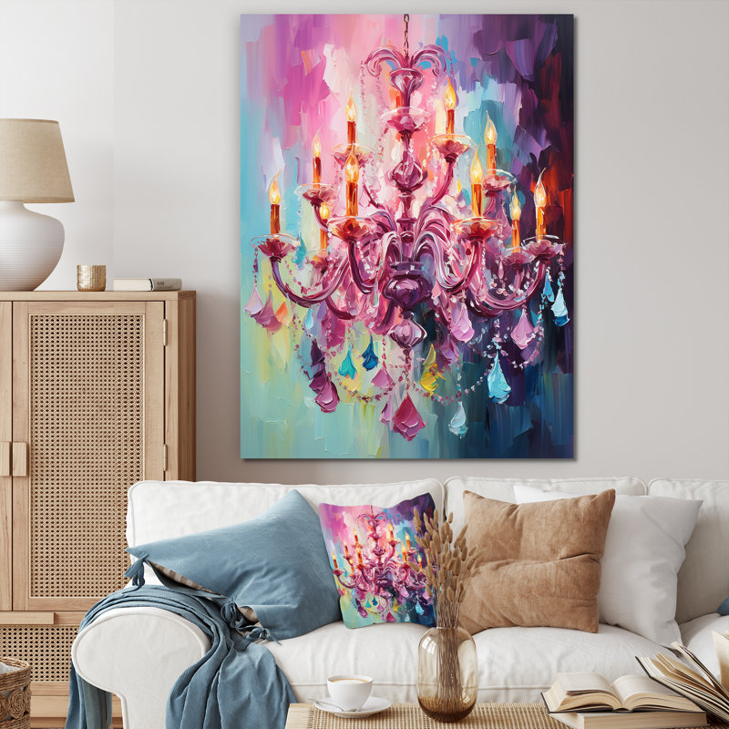 Luminaire lustre baroque rose Brilliance I - lustre, art mural, Toile tendue, H 20 po x l 12 po x P 1 po