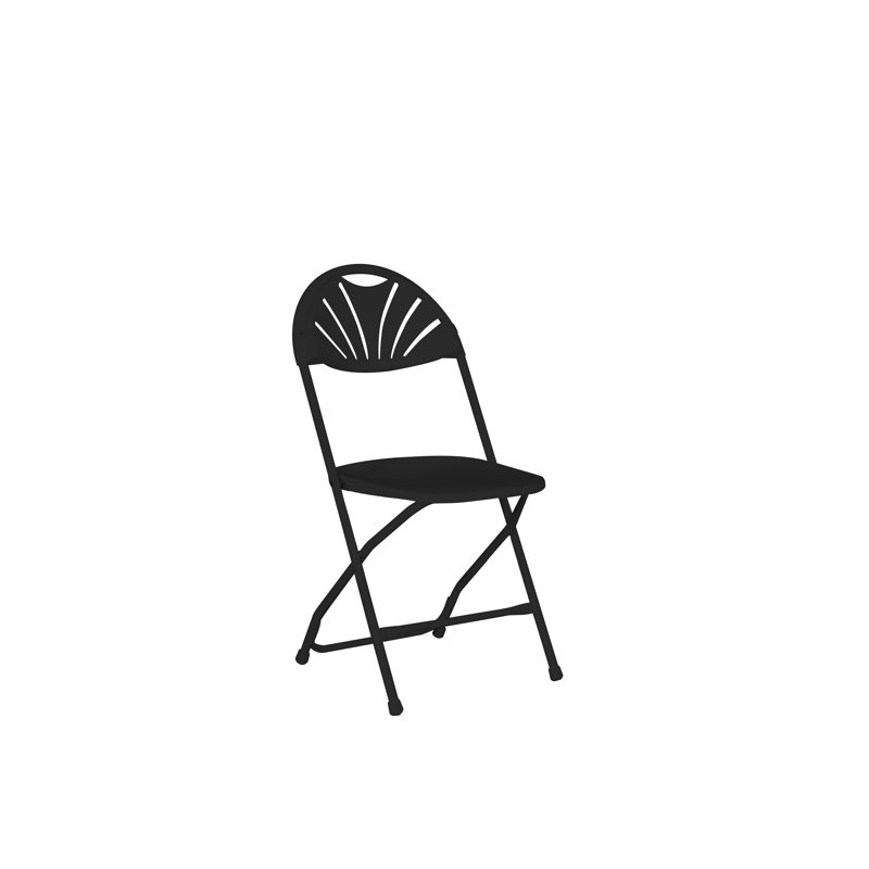 Chaise pliante en plastique Rhino, Noir