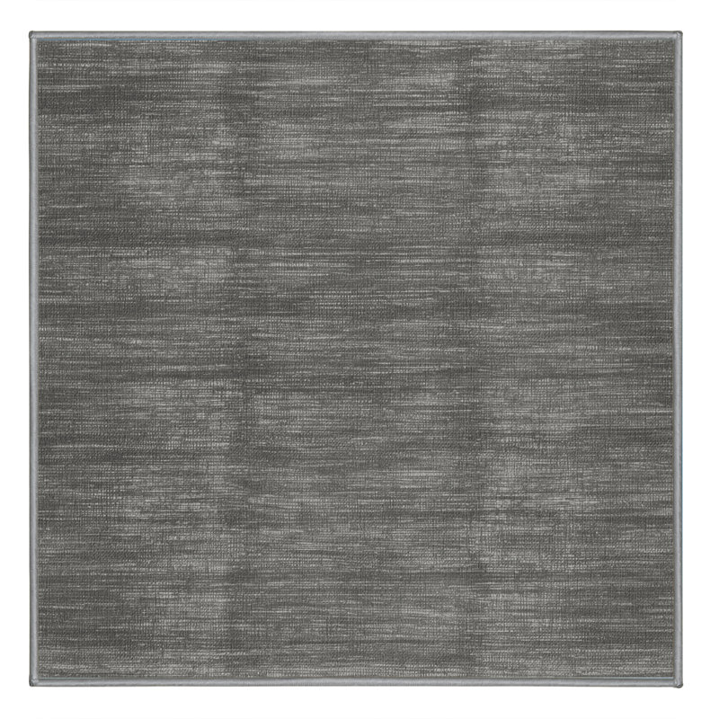 Machine Washable Solid Gray Area Rug, Square 6'