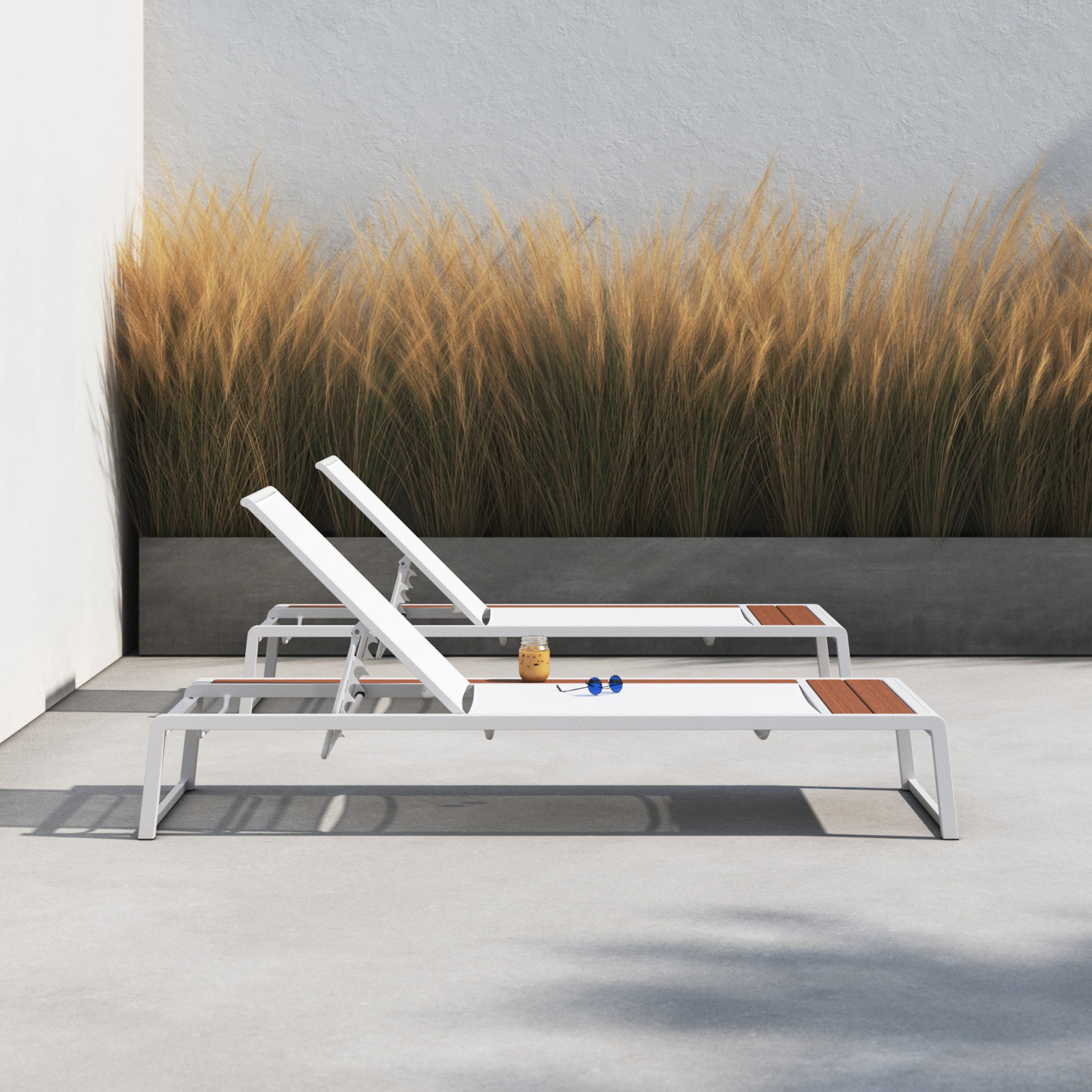 Hamden 33'' Outdoor Chaise Lounge Set