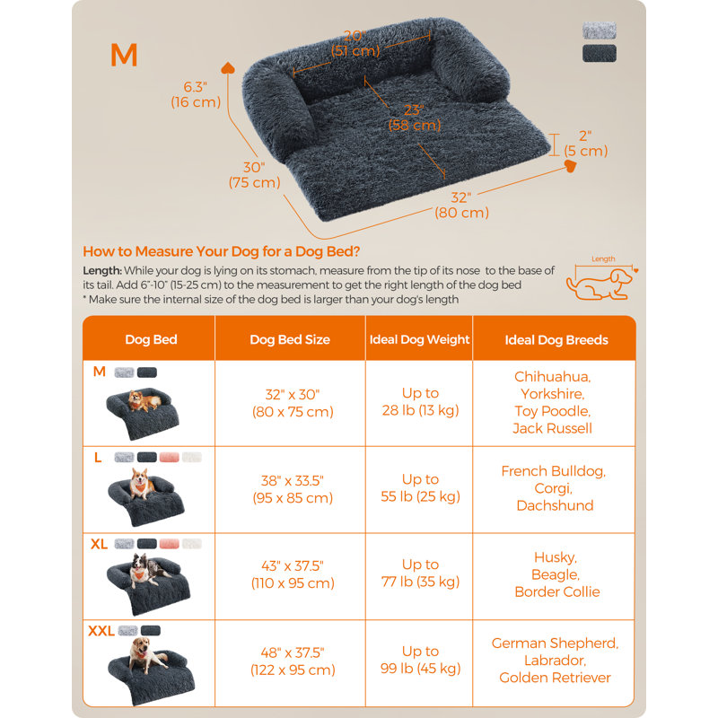 80x75x16cm Cotton Pet Bed, Dark Grey