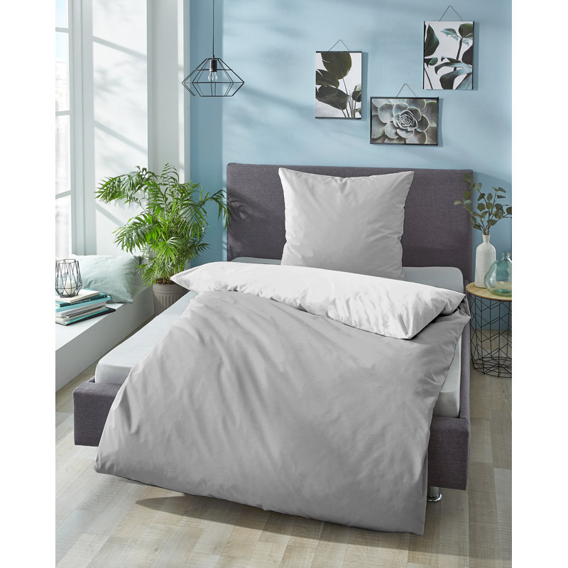Mikrofaser-Bettwäsche, 155 x 220 cm - 1 Pillowcase (80 x 80 cm), Storm Grey