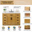 Meuble-lavabo simple 48 po avec tiroir, tablette, prise de courant et plateau en marbre d'ingénierie-2137449787-2137449799