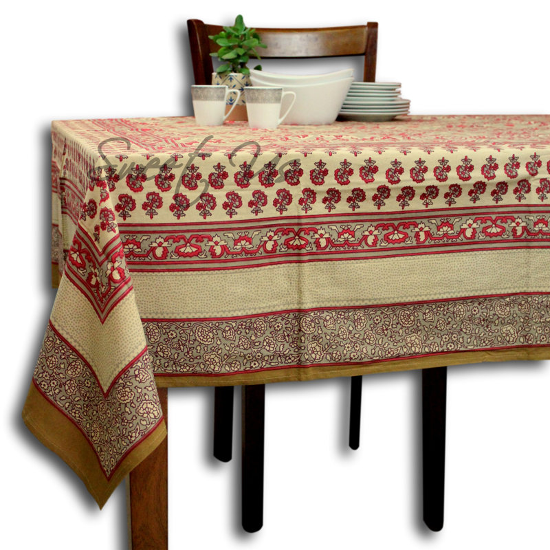 Nappe en coton à motif géométrique 70 x 104 pouces