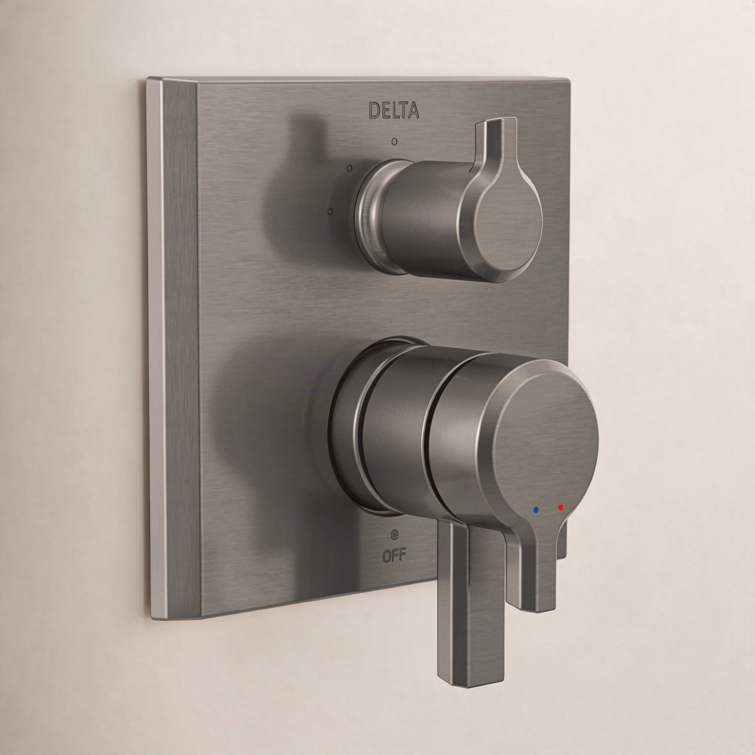 Pivotal Integrated 3-Function Diverter Faucet Trim, Lumicoat Black Stainless