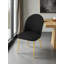 Chaise d'appoint Vera Lusso - Chaises d'appoint de salle à manger modernes - Chaises rembourrées contemporaines en similicuir avec structure en métal doré - Ensemble de 2 chaises de salle à manger, de chambre à coucher, de bureau ou de cuisine - Chaises de salle à manger noires avec pieds dorés-70105036-70105035