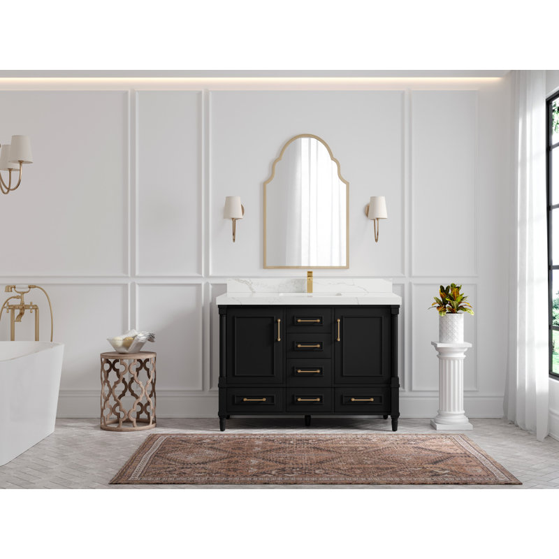 Ensemble de meuble-lavabo simple 48 po Aberdeen, Calacatta Laza