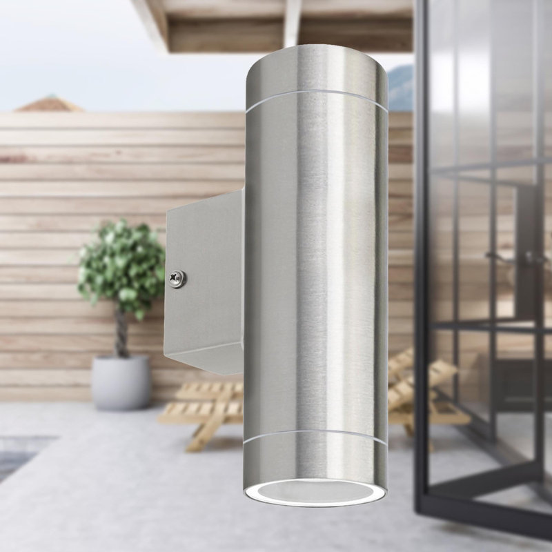 Aldobrando 2 - Bulb 20.2cm H Outdoor Flush Mount, Brushed Stainless Steel