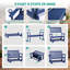Banc de patio coulissant pour 2 personnes avec porte-gobelets-126437678