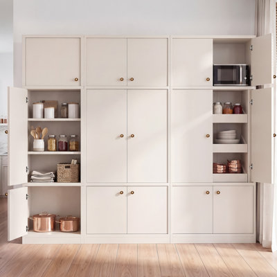 OMCHOM 3-Piece 71" Tall Pantry, Extra-Deep Storage