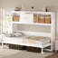 Lit escamotable simple avec station de charge et tiroir, blanc-851036657