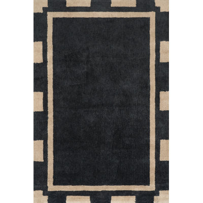 Bordered Hand-Tufted Rug