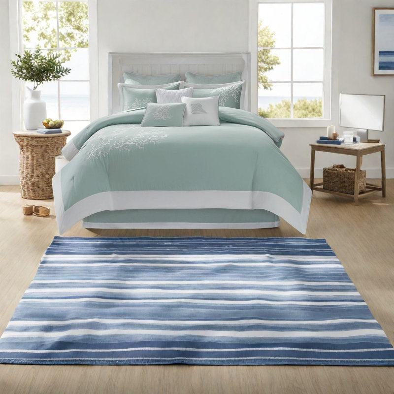 Ensembles de literie luxueux en coton, style jacquard turquoise pour le confort de la maison