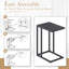 Ensemble de 2 tables de bout en forme de C avec canapé et structure en métal pour petits espaces-1436562126