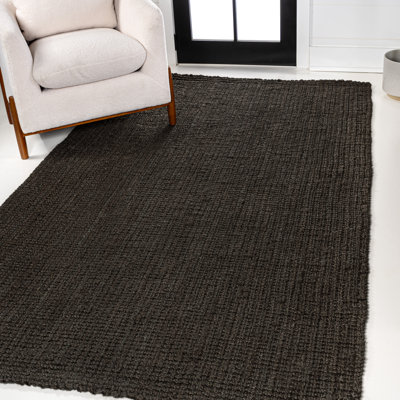 Tapis brun en jute tissé à la main Dropati Pata