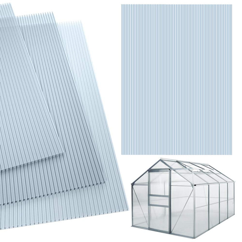 48" L x 24" W Twin-Wall Waterproof UV Protected Polycarbonate Panel for Greenhouse, Outdoor, Plant Stand Roof