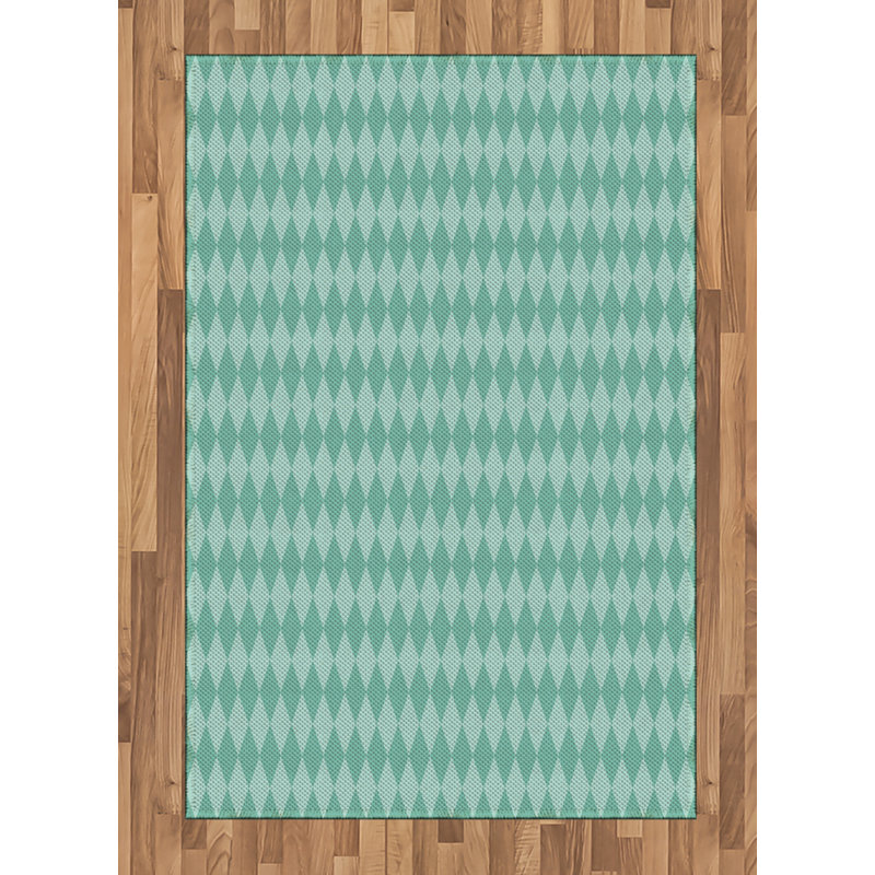 Tapis décoratif à longues fibres en polyester Aqua, Rectangle— 4 pi x 5 pi 8 po