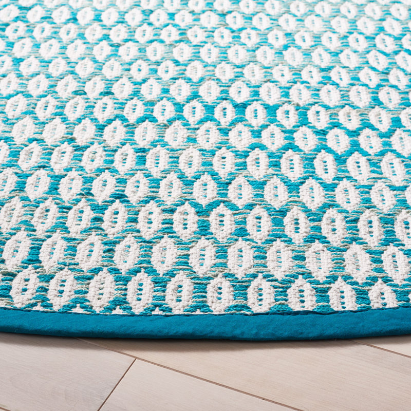 Modena Hand Woven Cotton Geometric Rug, Round 6'