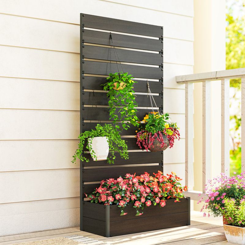 Jardin vertical en bois Padegs, Noir, 70.9" H x 35.6" W x 15" D
