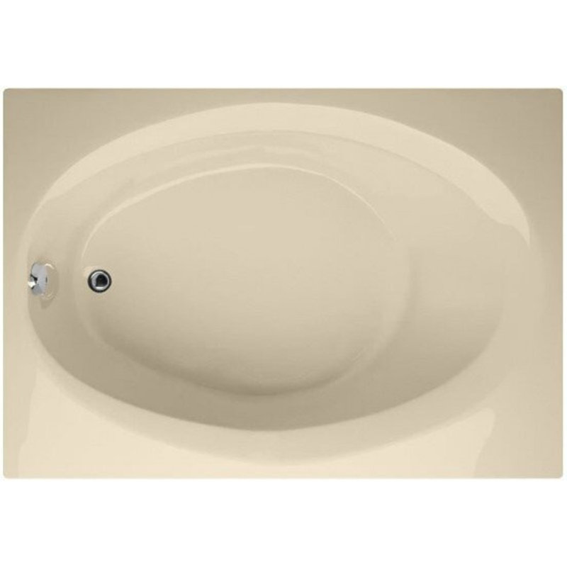 Ovation 60'' x 42'' Soaking Acrylic Bathtub, Bone, Matte Black