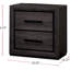 Armoire de chevet moderne grise avec garniture noire et deux tons, 2 tiroirs pour table de chevet, garniture bicolore, tiroirs, facile à installer-1401603388