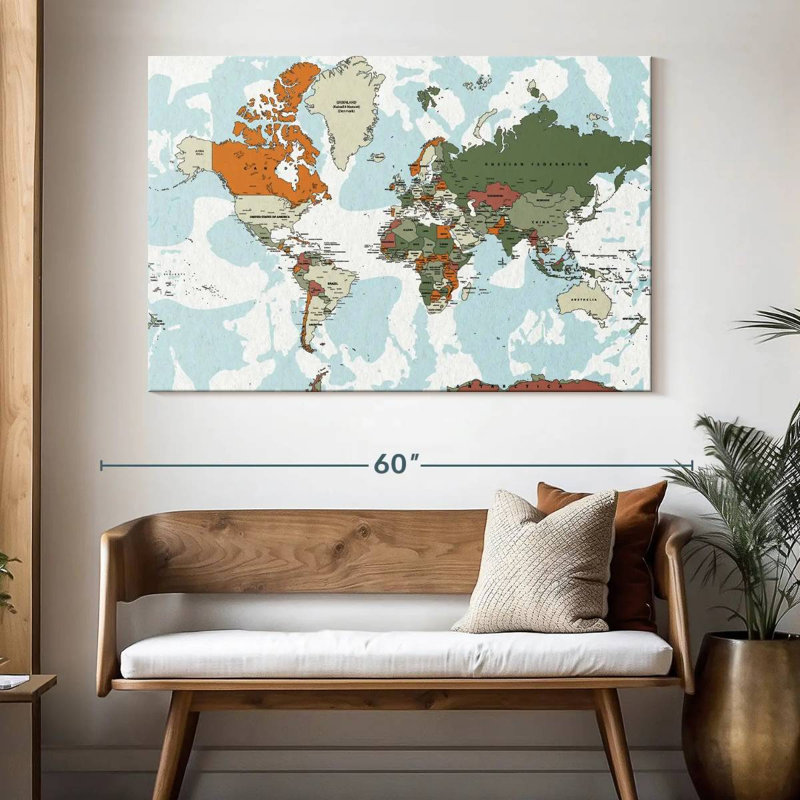 Educational World Map VI, 34" H x 51" W