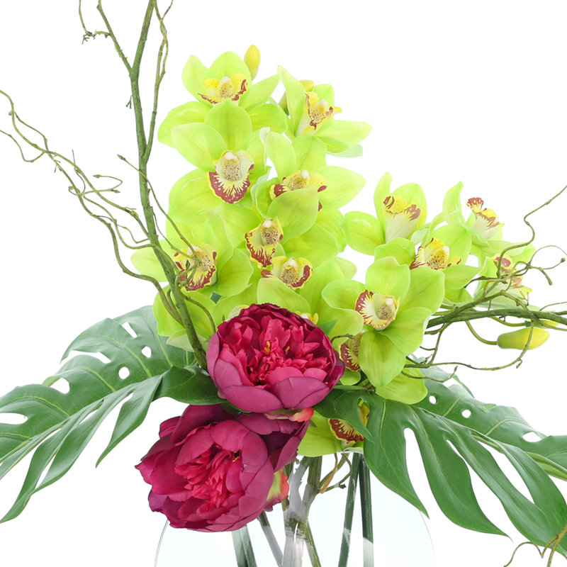 Polysilk Orchid Arrangement in Vase