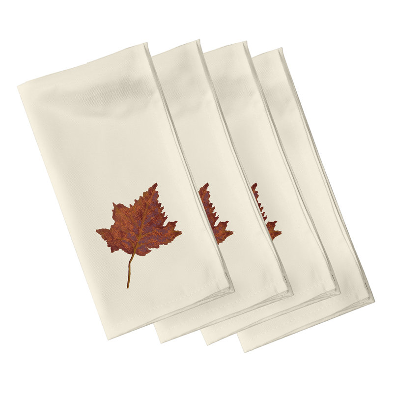 Clairann Li'l Leaf Napkins, Ivory