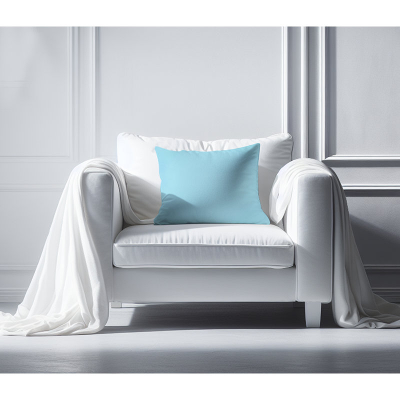 Light Blue Velvet 18" Square Throw Pillow with Hypoallergenic Fill