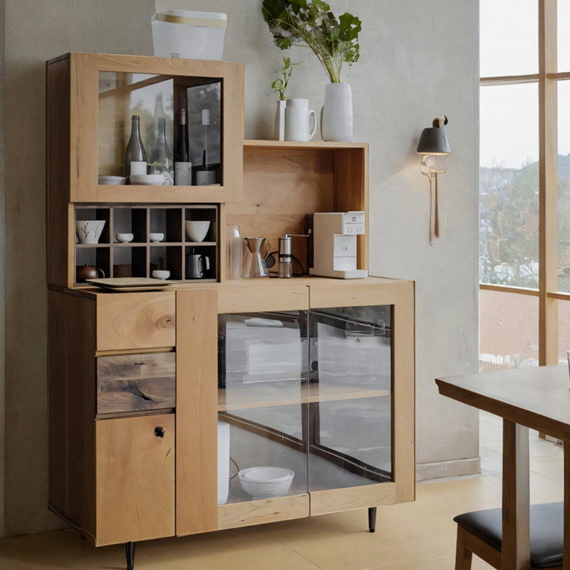 Buffet grande capacité de style rétro, Cerisier